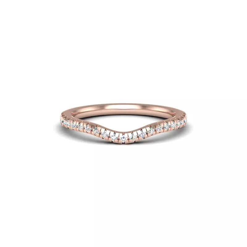 14K Rose Gold Bella Pavé Contoured Band