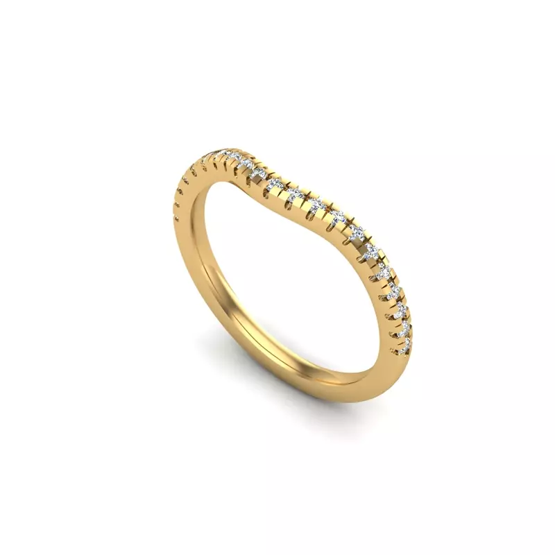18K Yellow Gold Bella Pave Band