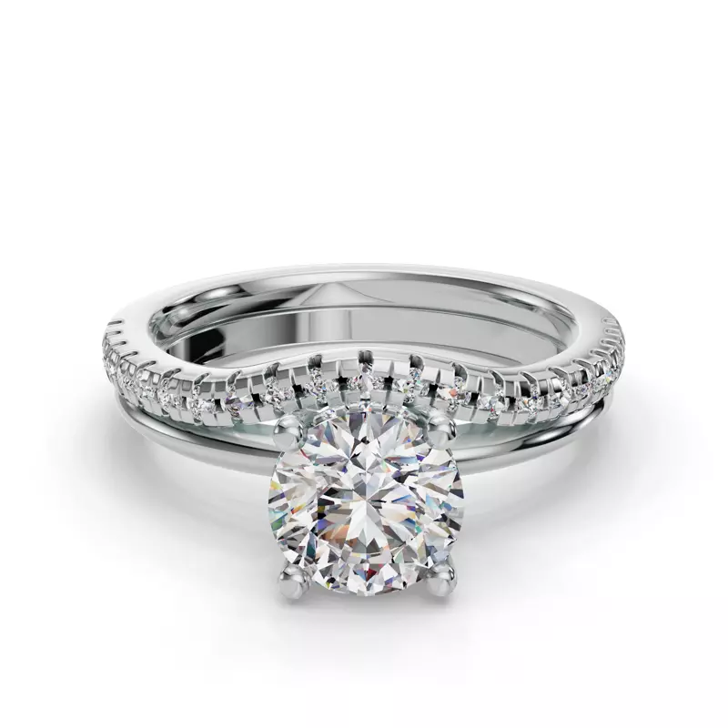 14K White Gold Savannah Pave Band