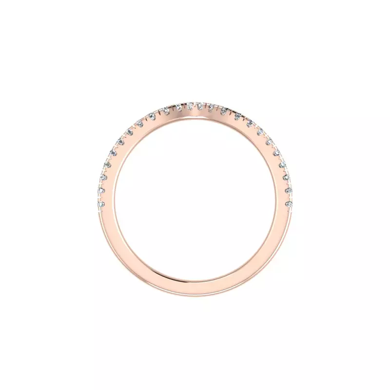 14K Rose Gold Kennedy Pavé Contoured Band