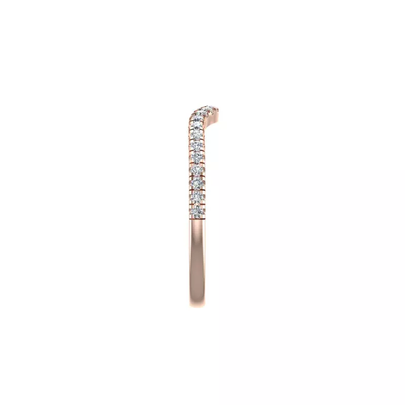 14K Rose Gold Kennedy Pavé Contoured Band