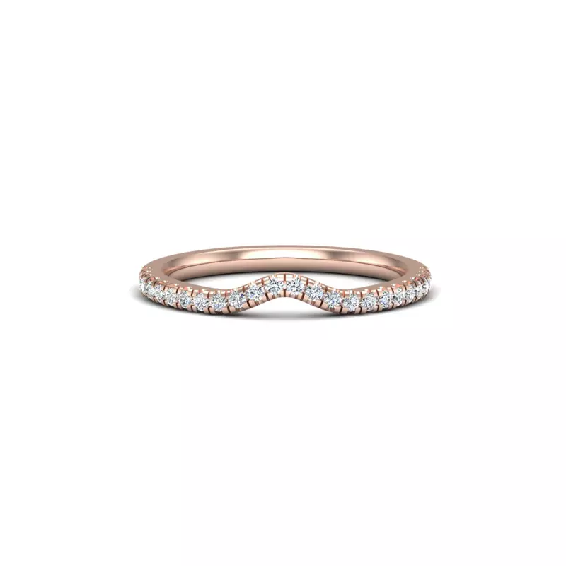 14K Rose Gold Kennedy Pavé Contoured Band