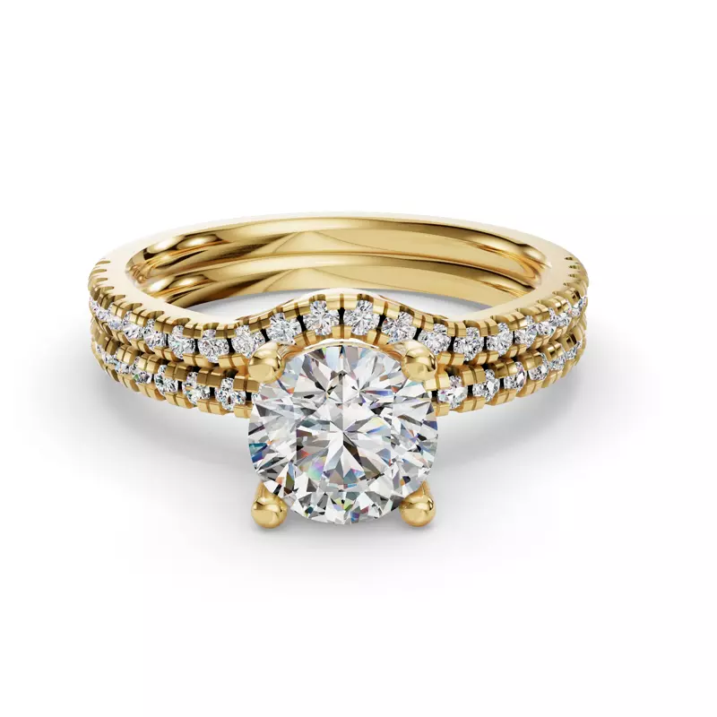 14K Yellow Gold Kennedy Pavé Contoured Band
