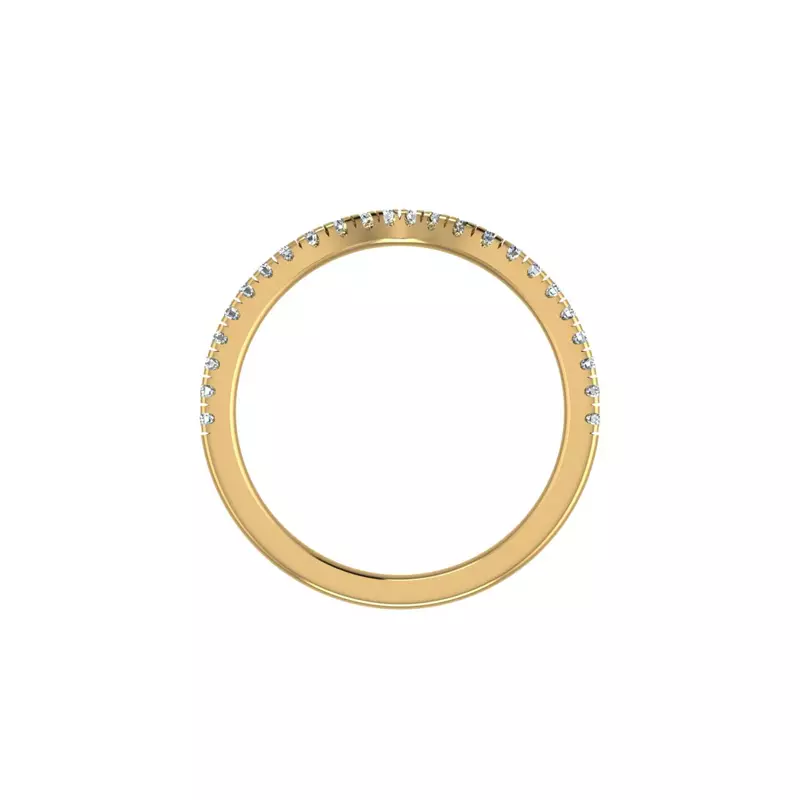 14K Yellow Gold Kennedy Pavé Contoured Band