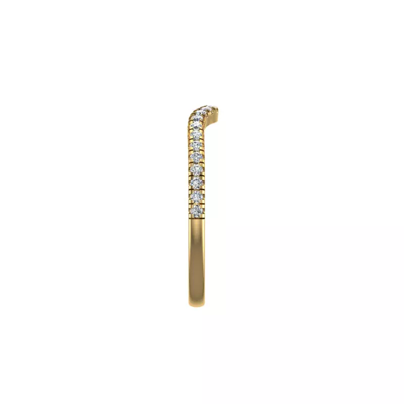 14K Yellow Gold Kennedy Pavé Contoured Band