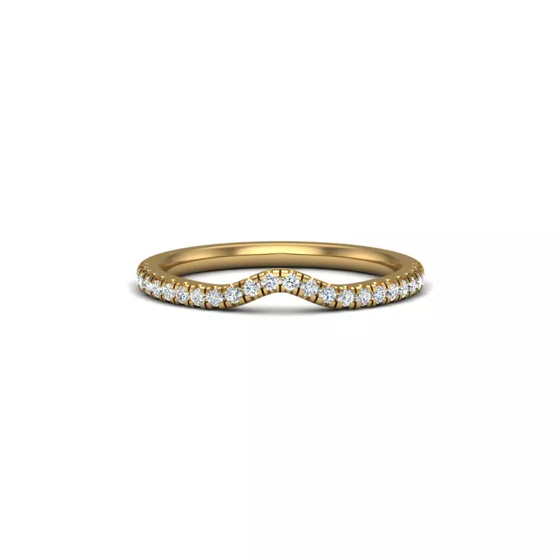 14K Yellow Gold Kennedy Pavé Contoured Band