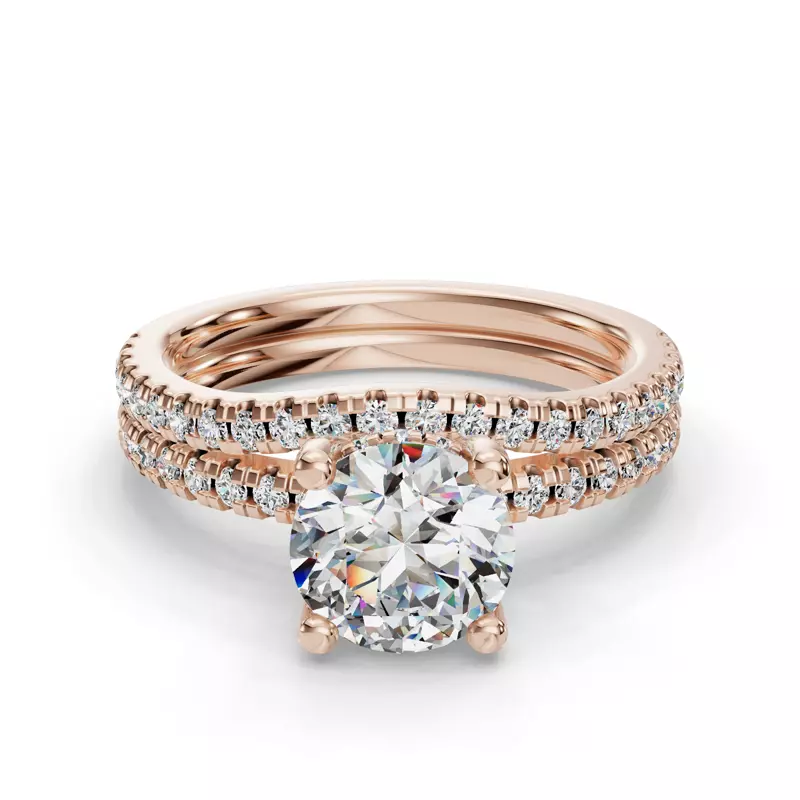 14K Rose Gold Gabriella Pavé Contoured Band