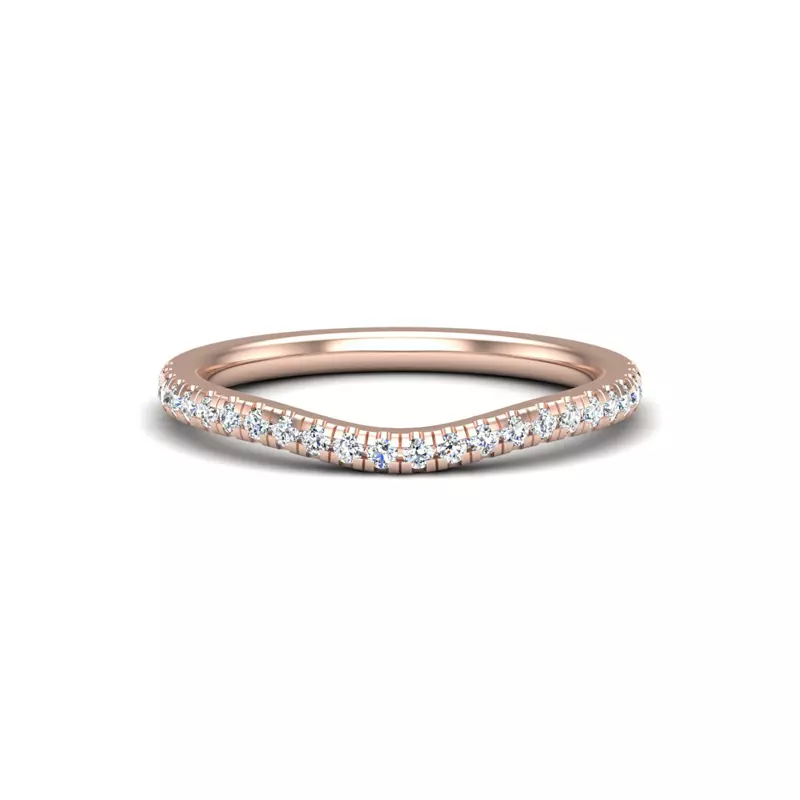 14K Rose Gold Gabriella Pavé Contoured Band