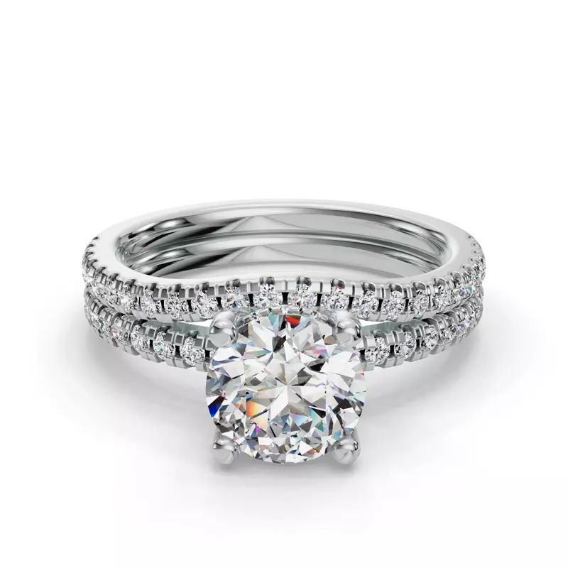 18K White Gold Gabriella Pavé Contoured Band