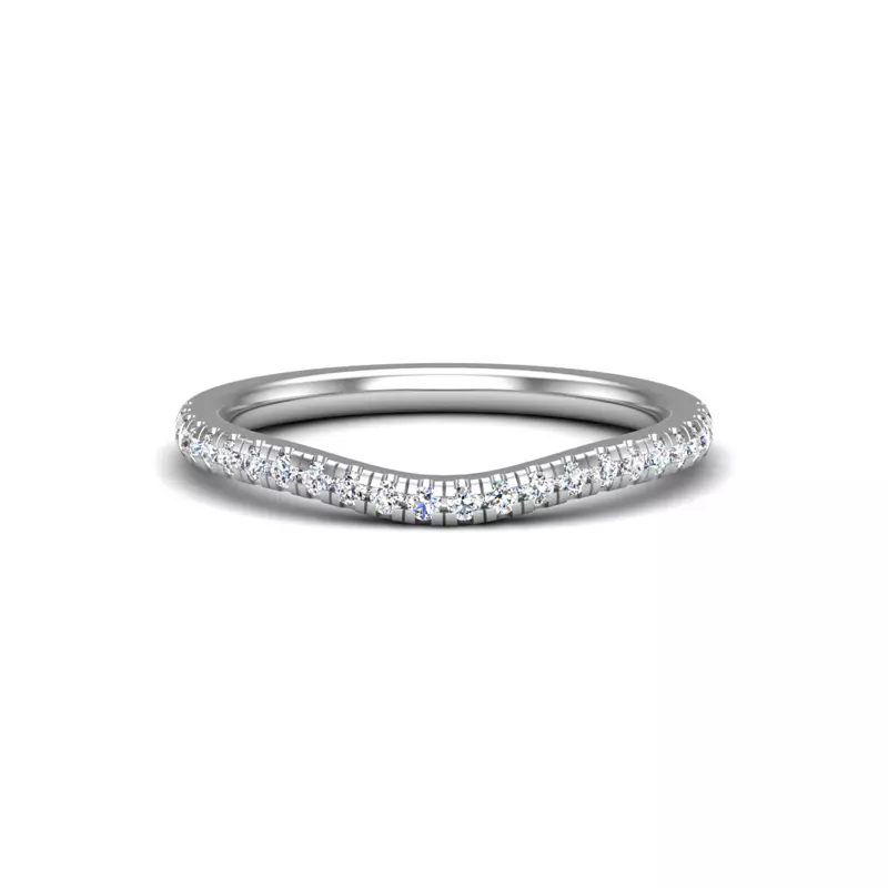 18K White Gold Gabriella Pavé Contoured Band