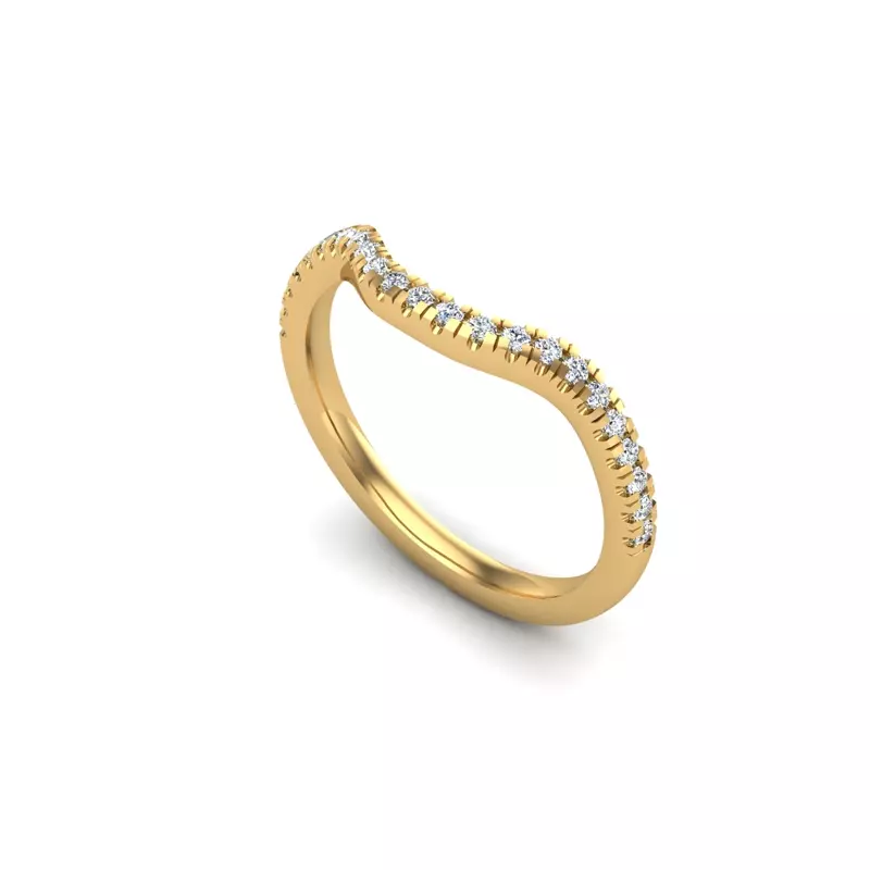18K Yellow Gold Vanessa Pave Band