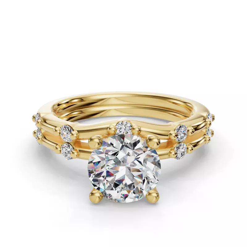 14K Yellow Gold Mariana Curved Pave Band