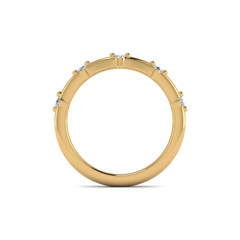 14K Yellow Gold Mariana Curved Pave Band