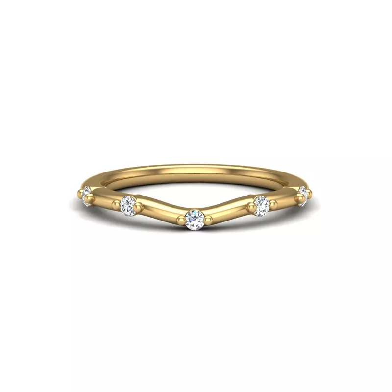 14K Yellow Gold Mariana Curved Pave Band
