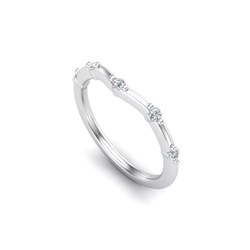 Platinum Mariana Curved Pave Band