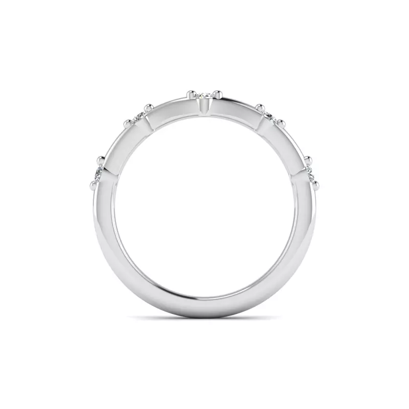 Platinum Mariana Curved Pave Band