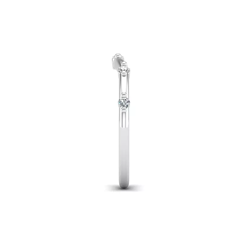 Platinum Mariana Curved Pave Band