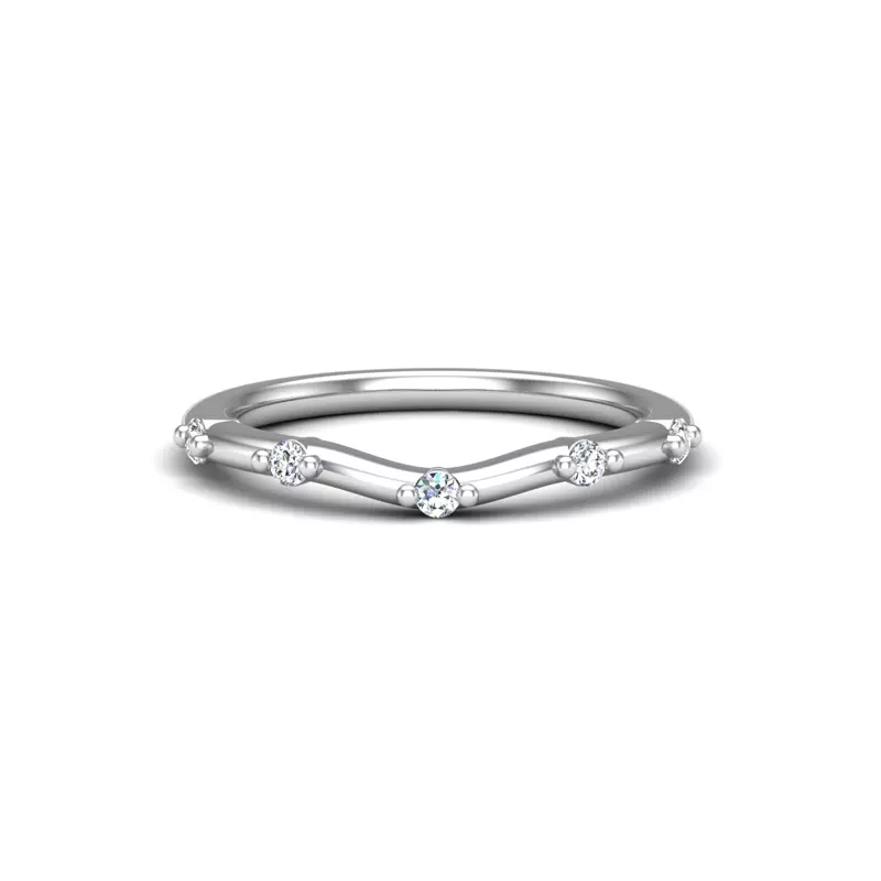 Platinum Mariana Curved Pave Band