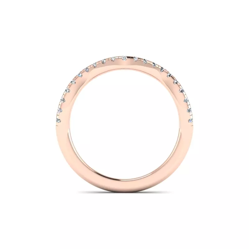 14K Rose Gold Bianca Pave Band