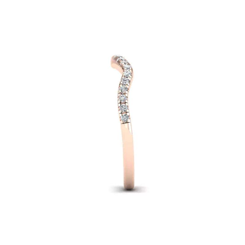 14K Rose Gold Bianca Pave Band