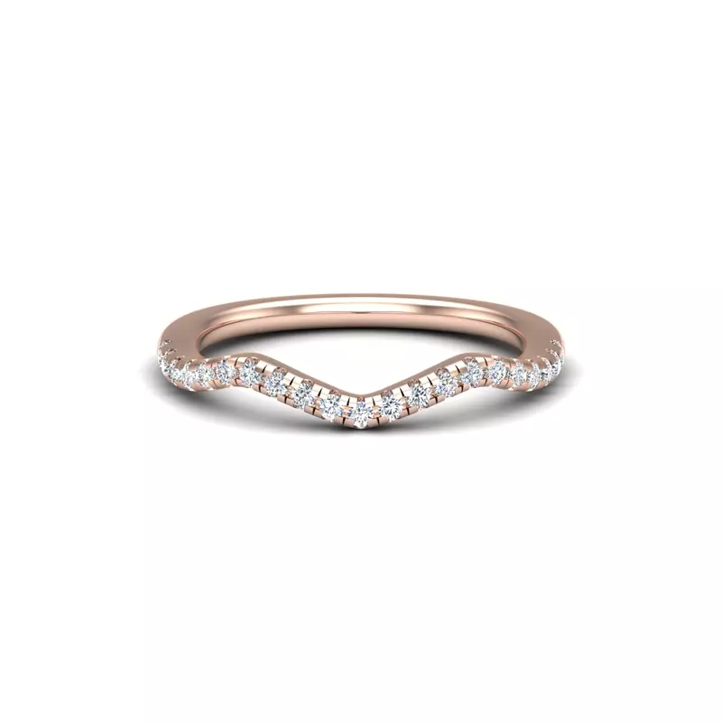 14K Rose Gold Bianca Pave Band