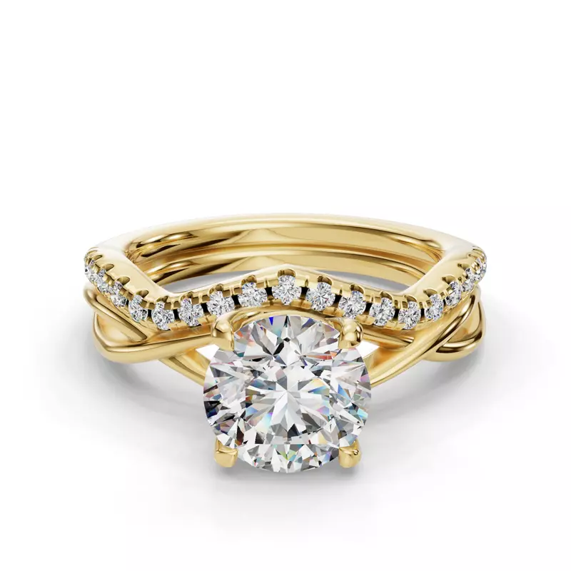 14K Yellow Gold Bianca Pave Band