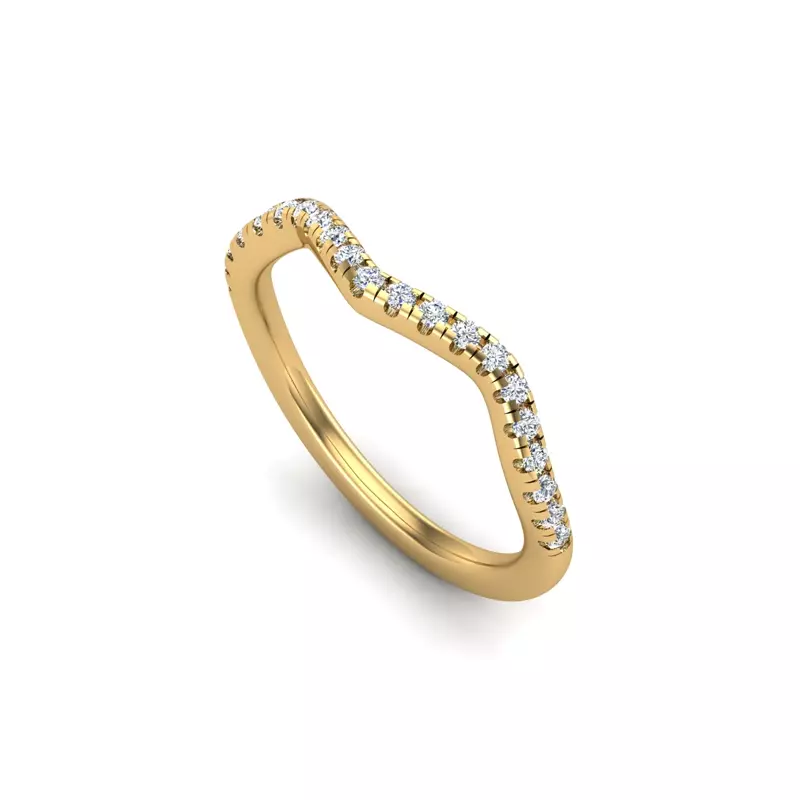 14K Yellow Gold Bianca Pave Band