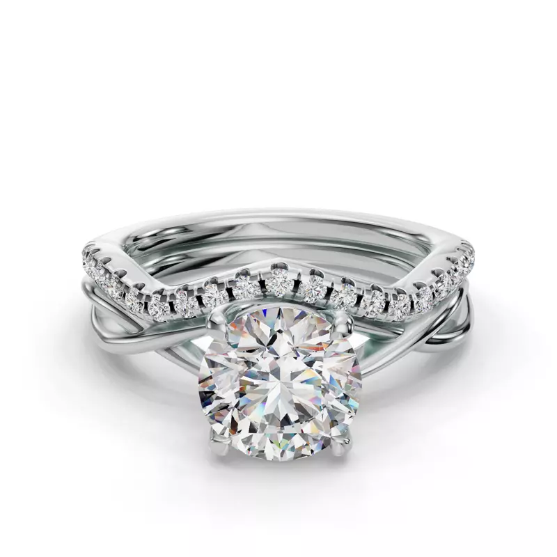 Platinum Bianca Pave Band