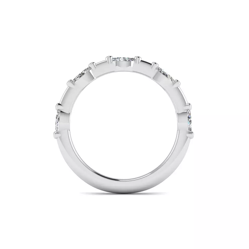 18K White Gold Navy Pave Band