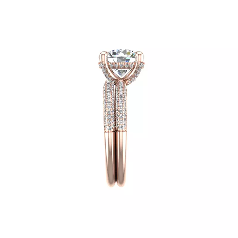 14K Rose Gold Kira Triple Pave Band