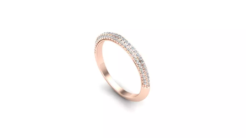 14K Rose Gold Kira Triple Pave Band