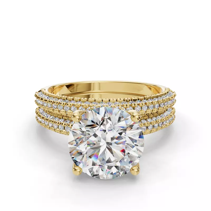 14K Yellow Gold Kira Triple Pave Band