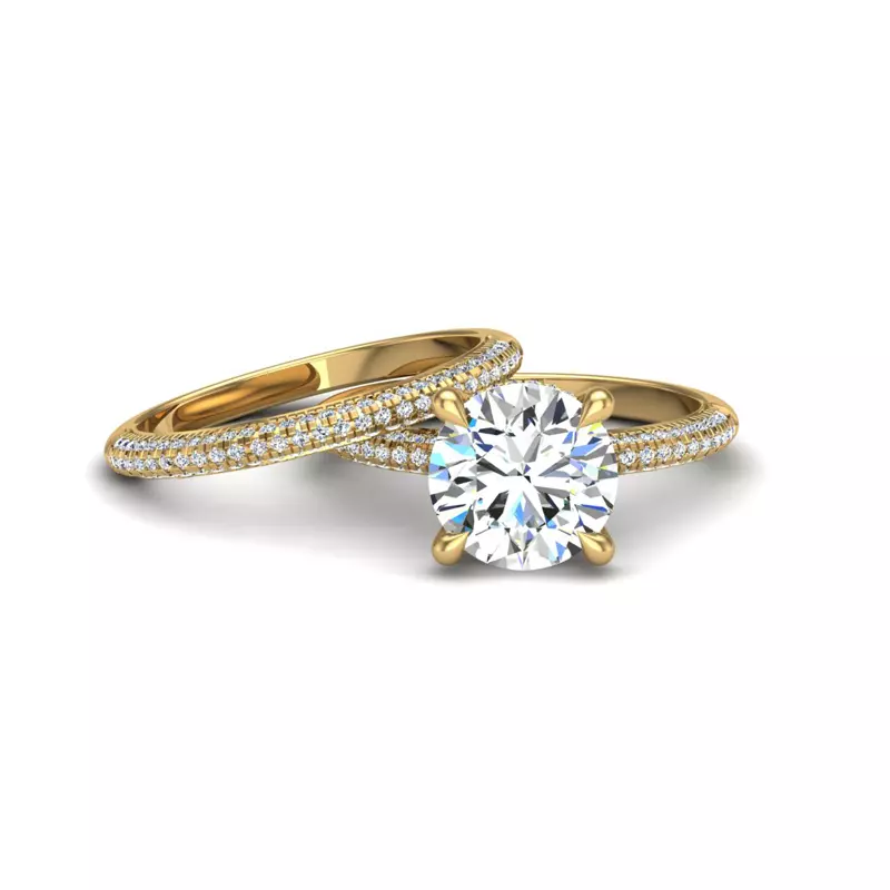 14K Yellow Gold Kira Triple Pave Band