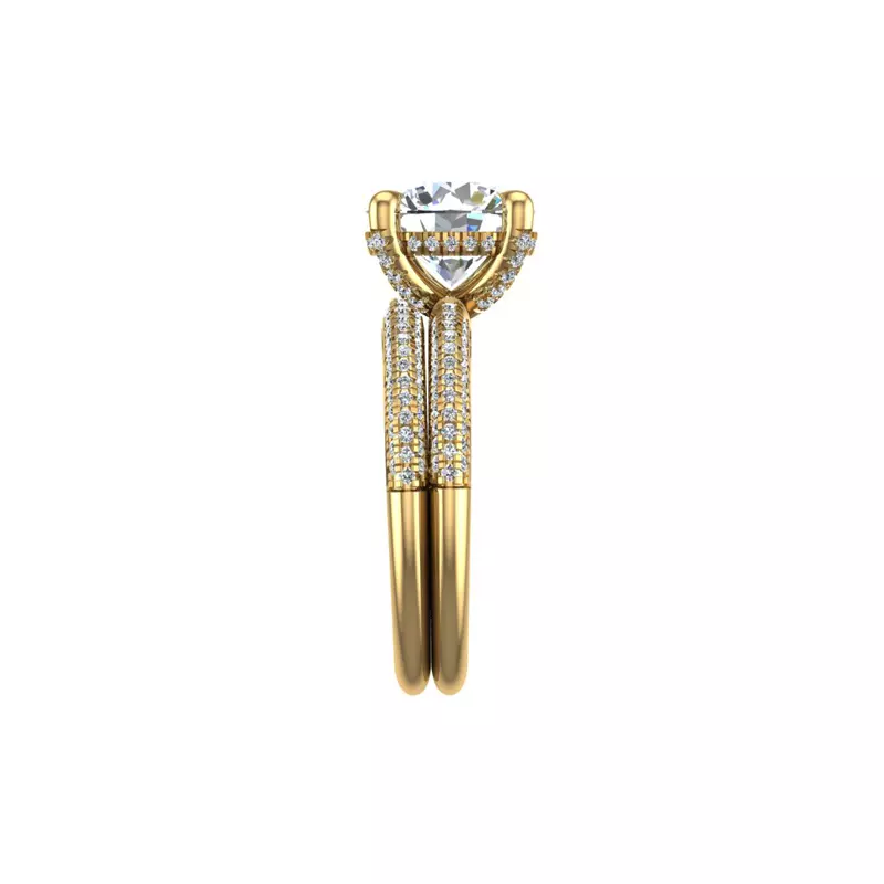 14K Yellow Gold Kira Triple Pave Band