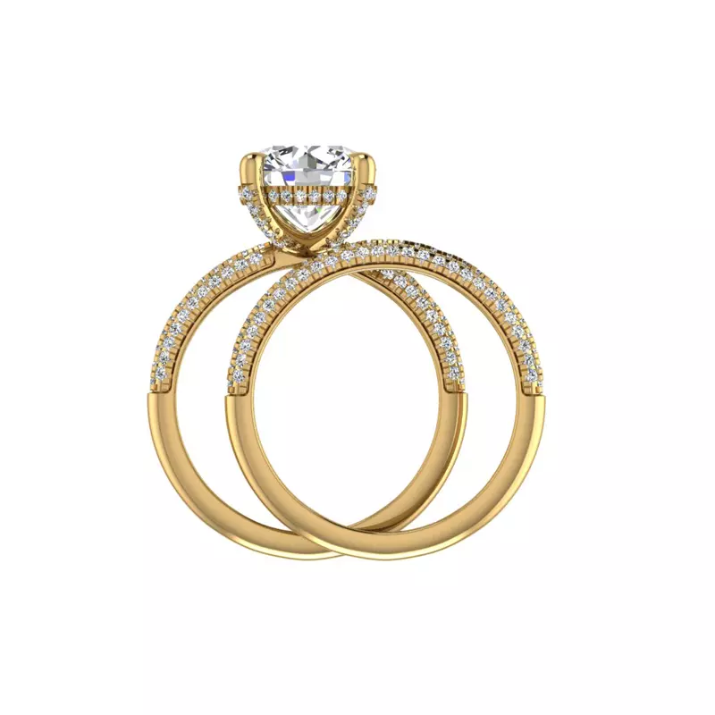14K Yellow Gold Kira Triple Pave Band