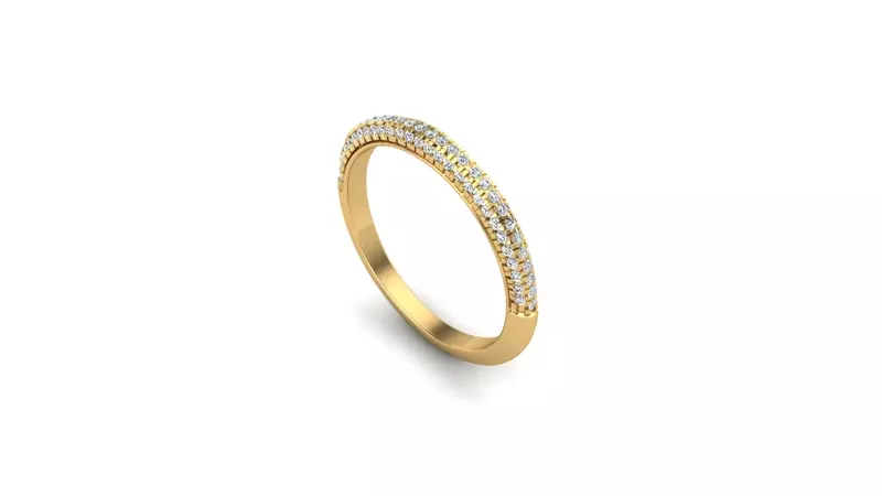 14K Yellow Gold Kira Triple Pave Band