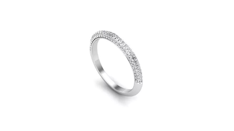 Platinum Kira Triple Pave Band