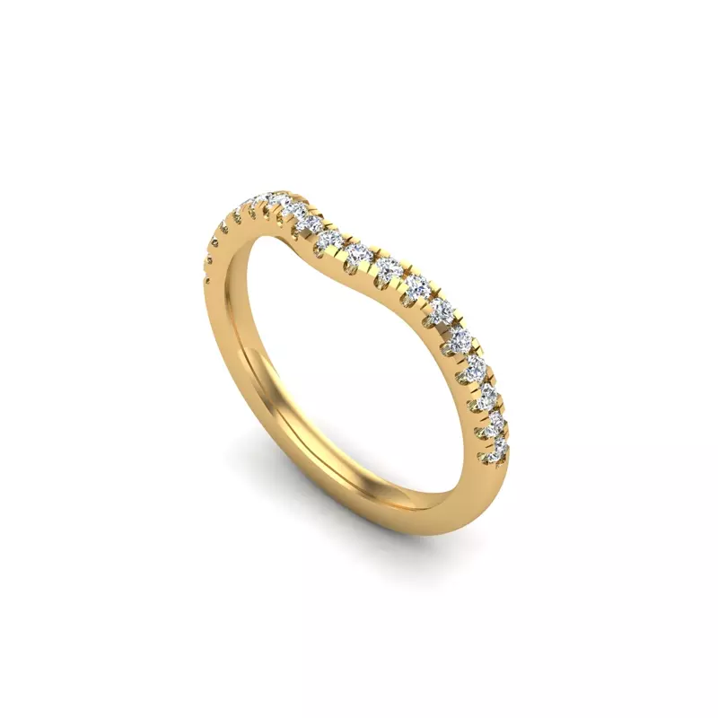 14K Yellow Gold Stephanie Pave Band