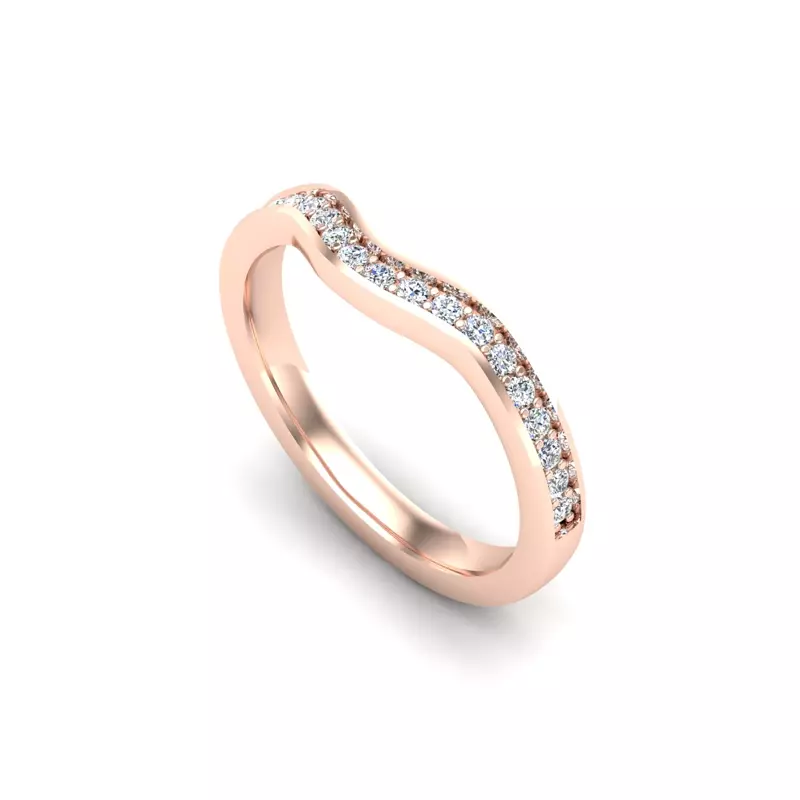 14K Rose Gold Jolene Pave Band