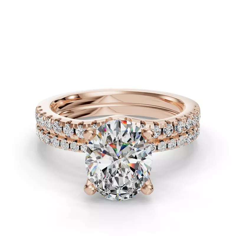 14K Rose Gold Emelia Curved Pave Band