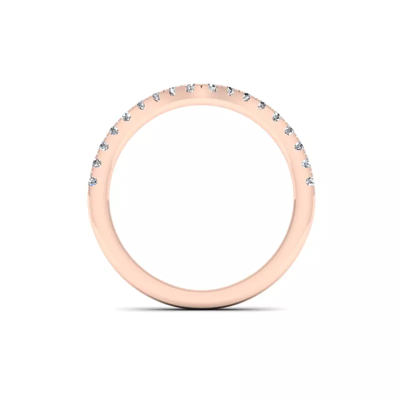 14K Rose Gold Emelia Curved Pave Band