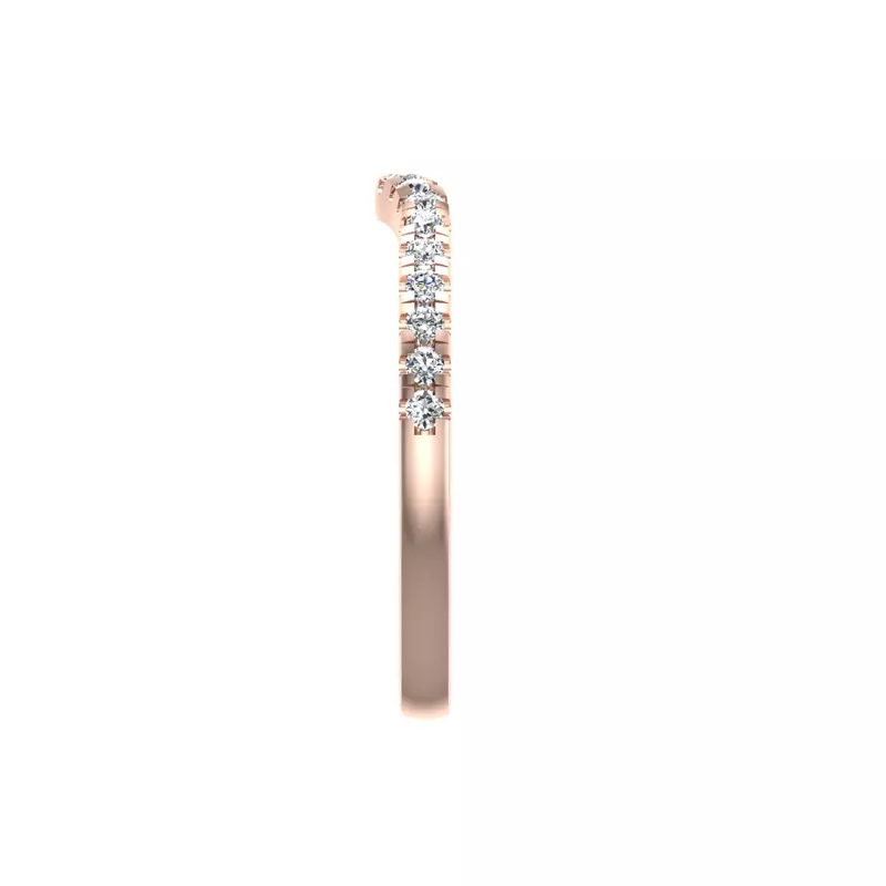14K Rose Gold Emelia Curved Pave Band