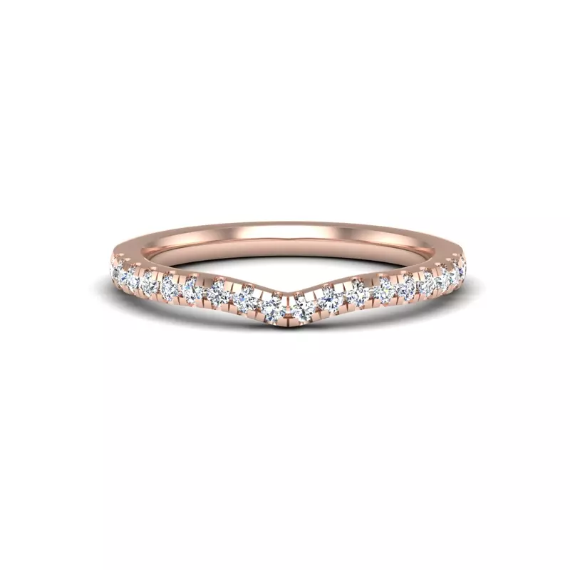 14K Rose Gold Emelia Curved Pave Band
