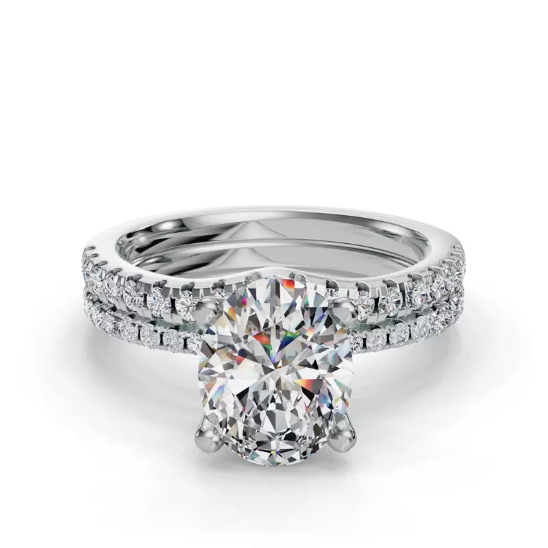 14K White Gold Emelia Curved Pave Band