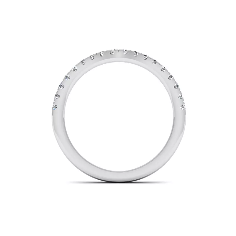 14K White Gold Emelia Curved Pave Band