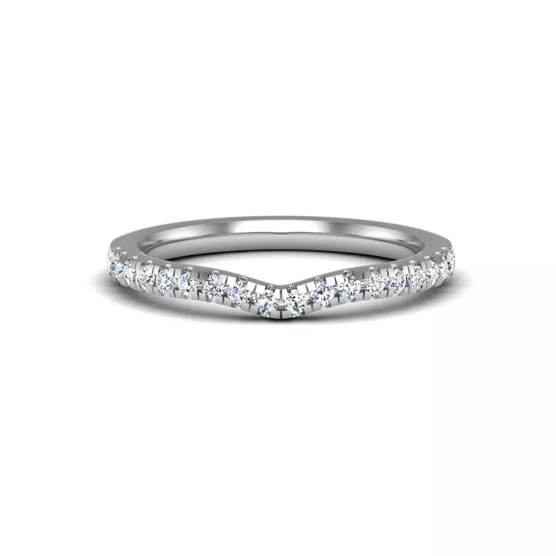14K White Gold Emelia Curved Pave Band