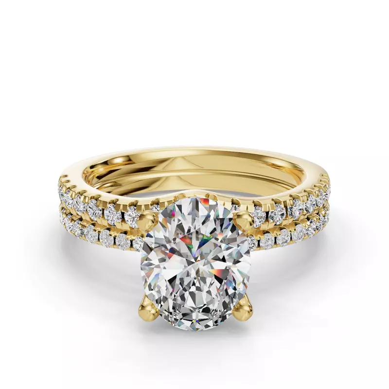 14K Yellow Gold Emelia Curved Pave Band