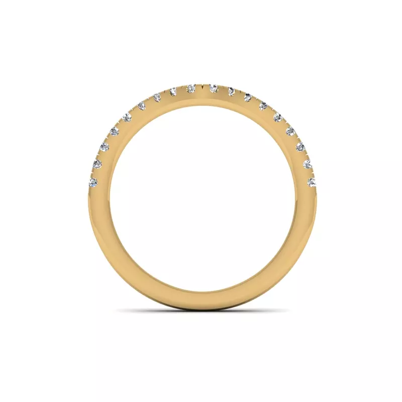 14K Yellow Gold Emelia Curved Pave Band