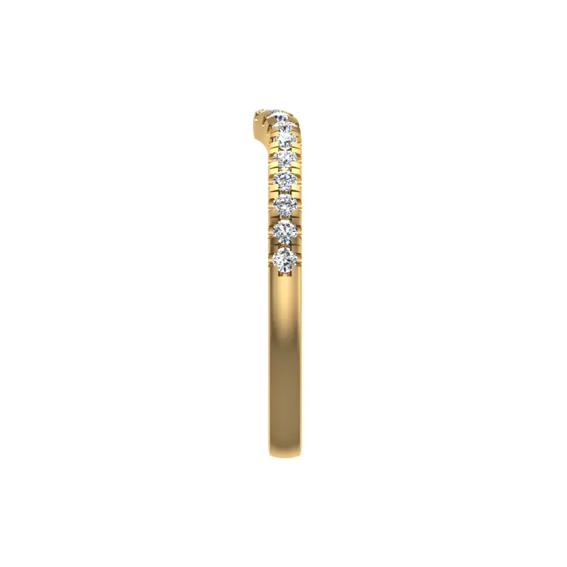 14K Yellow Gold Emelia Curved Pave Band