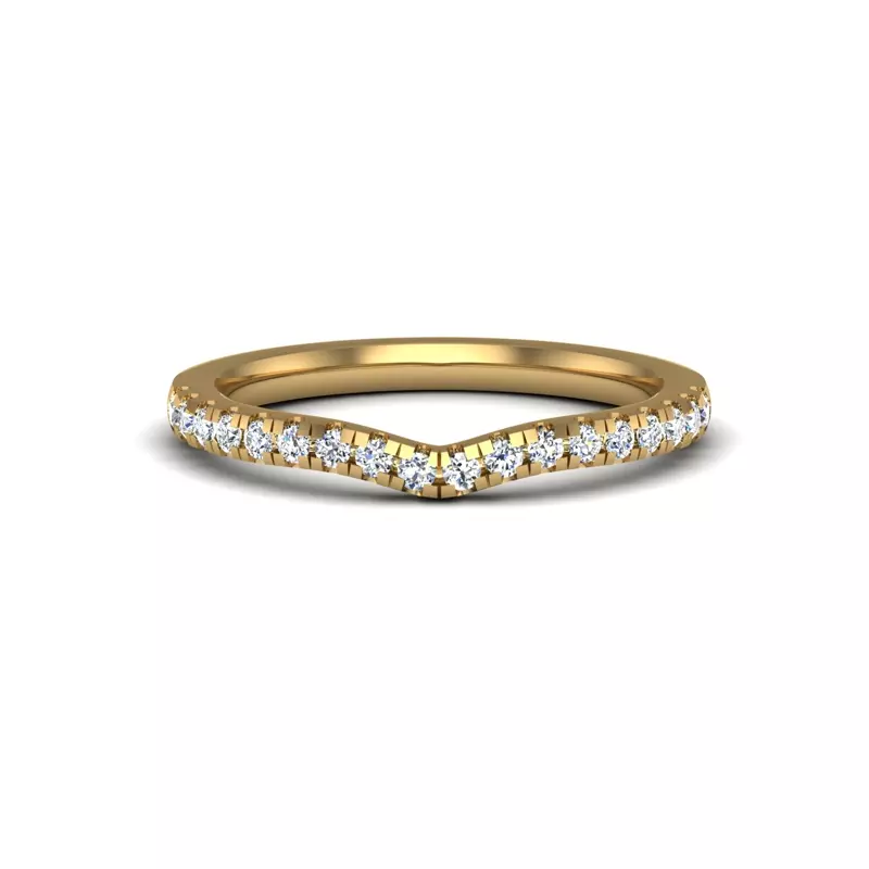 14K Yellow Gold Emelia Curved Pave Band